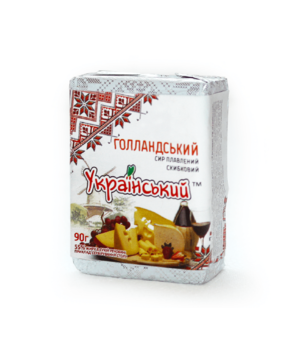 Сир плавлений скибковий «Голландський» 55% жиру в сухій речовині, 90г, ТМ Український